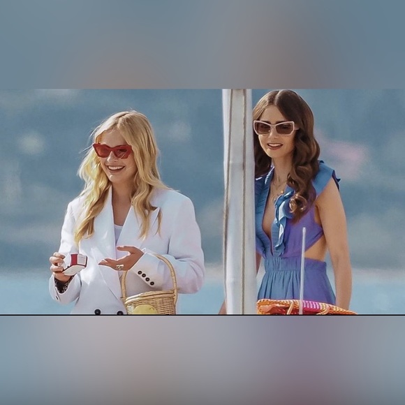 Magali Pascal Emily in Paris Iris Blue Ruffle Botanic Dress - Picture 5 of 7